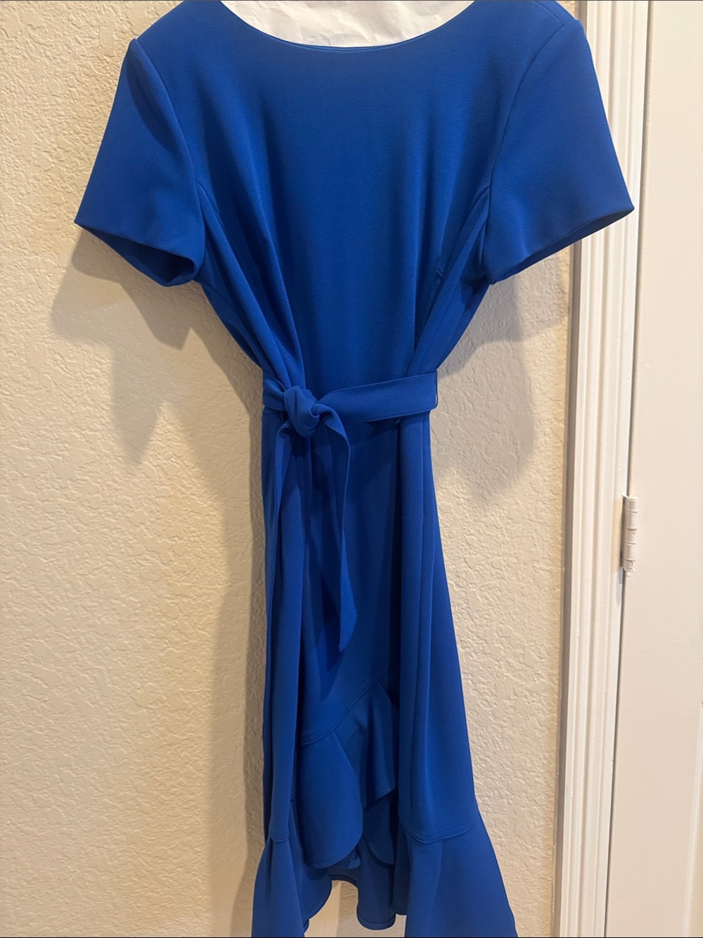Calvin Klein Royal Blue High-Low Tie-Waist Dress